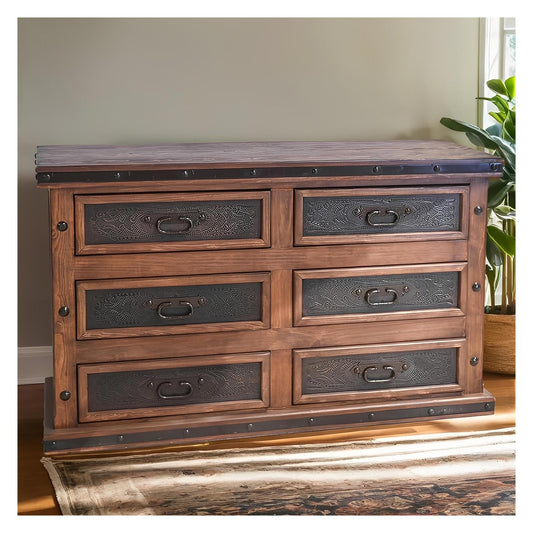 Canyon Charm Dresser With Tooled Leather