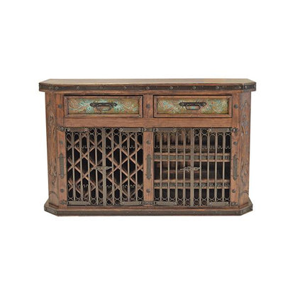 Thunder Ridge Wine Cabinet With Embossed Copper Drawers