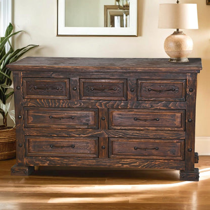 Prairie Canyon Rustic Carved Bedroom Set - Includes Full Service Delivery