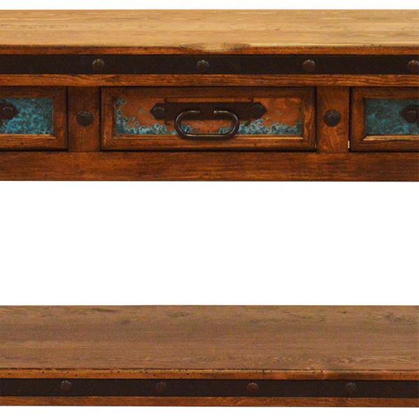 Cedar Plains 3 Drawer Turquoise Copper Console