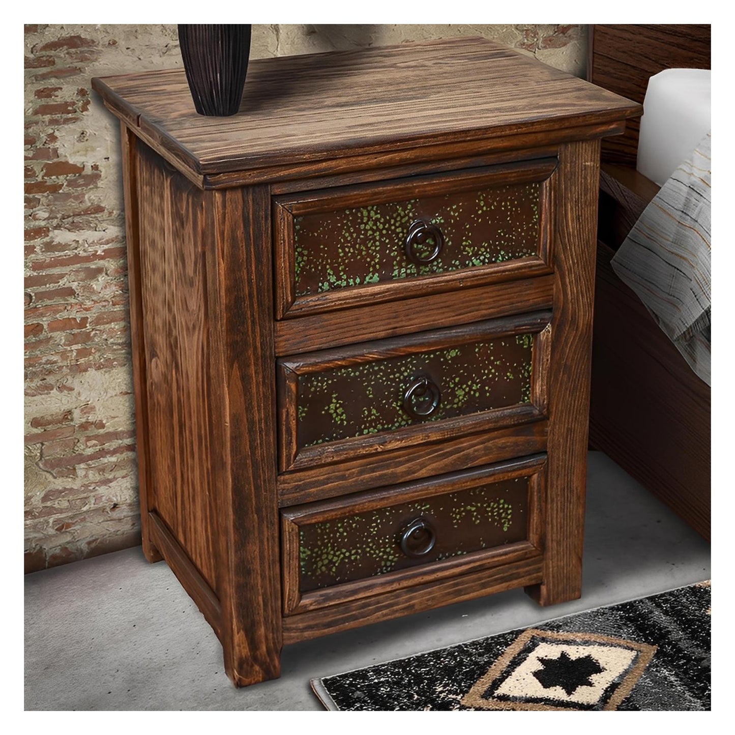 Durango 3-Drawer Copper Nightstand