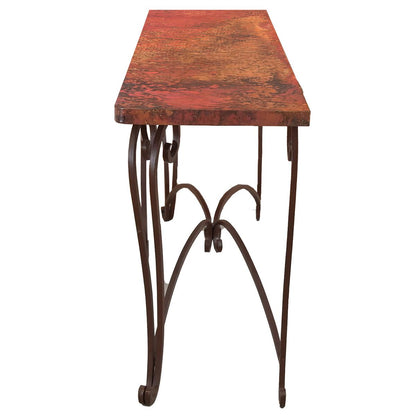 Sonora Basin 72" Natural Copper Top Console With Iron Base