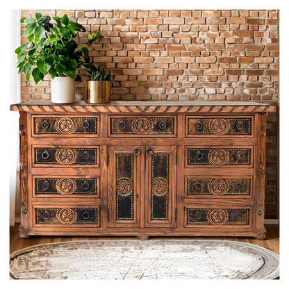 Hill Country 84" Large Cowhide Dresser