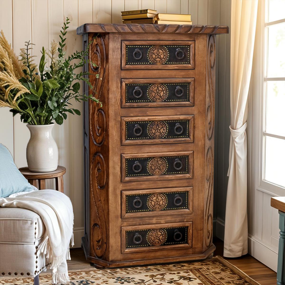 Cienega Draw Chest With Rope, Star & Cowhide