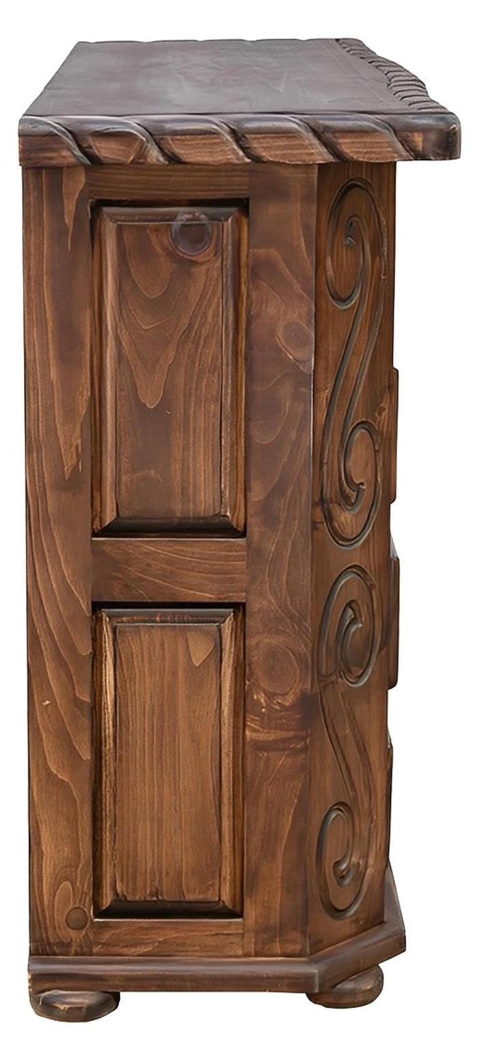 Hill Country 6 Drawer TV Dresser With Cowhide, Star, Rope