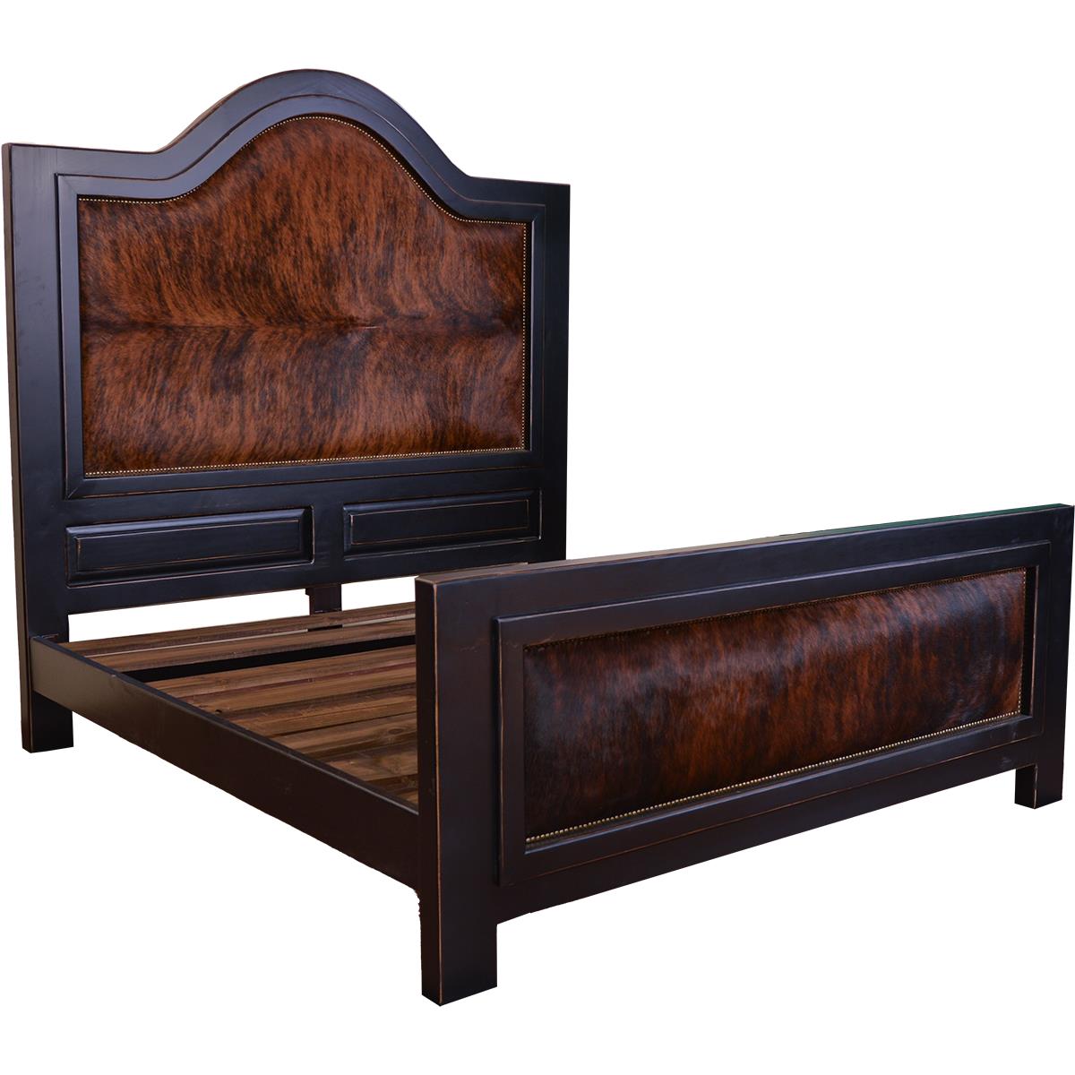 Ridge Creek Western Bedroom Set with Brown Brindle Cowhide - Includes Full Service Delivery