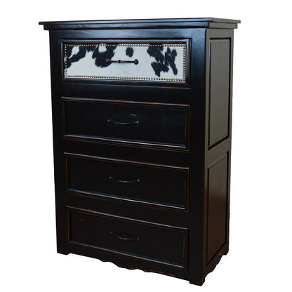 Indian Canyon Cowhide Chest Black And White