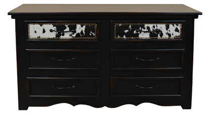Pioneer Trail Cowhide Dresser Black And White
