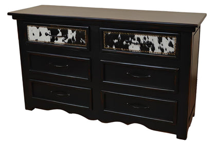 Pioneer Trail Cowhide Dresser Black And White