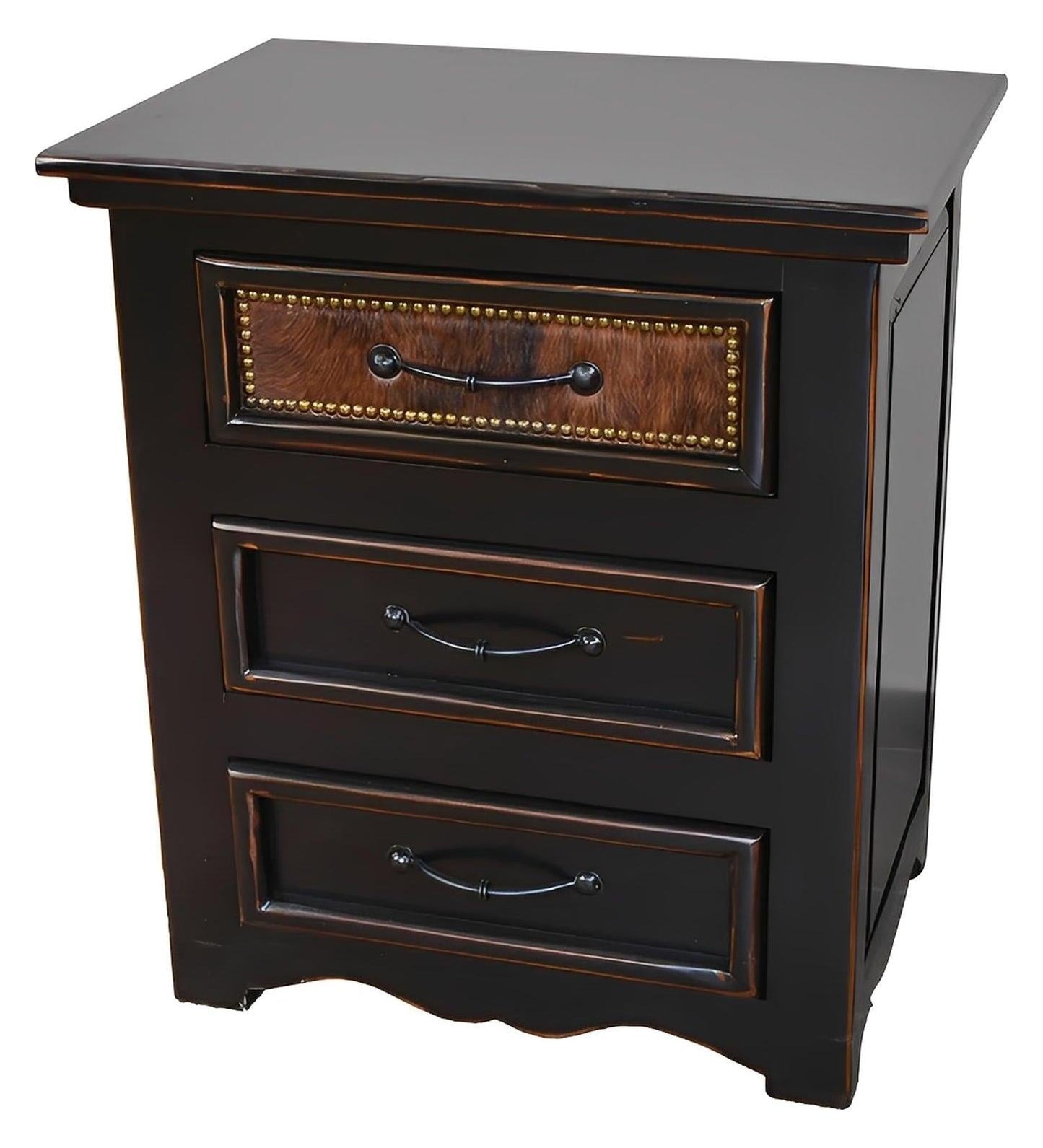 Ridge Creek Cowhide Nightstand