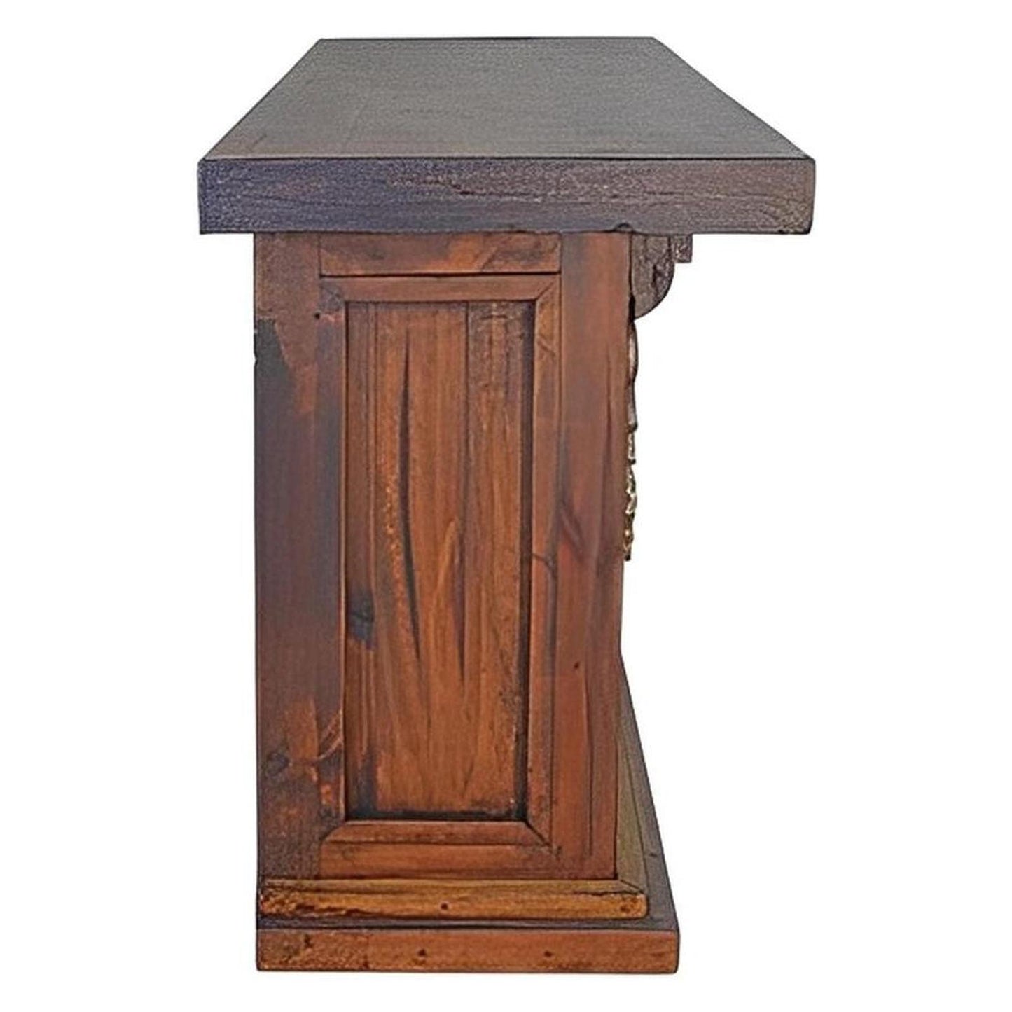 Rustic Home Bar with Vintage Corona Cerveza Panels & Distressed Wood Finish