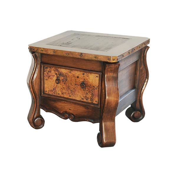 Colonial Elegance Wooden End Tables (2-Pack) with Copper Trim & Storage