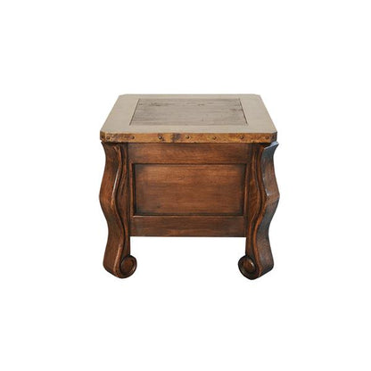 Colonial Elegance Wooden End Tables (2-Pack) with Copper Trim & Storage