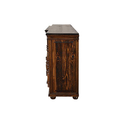 Shady Grove Wine Cabinet, Buffet | Green Copper Panels | Built-In Wine Rack