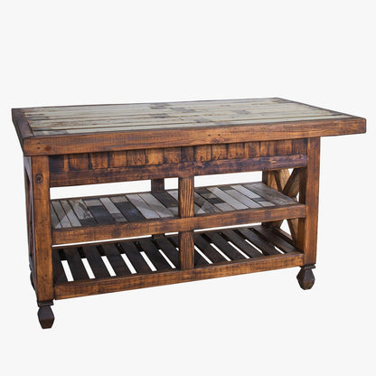 Buffalo Hill Distressed White Kitchen Island