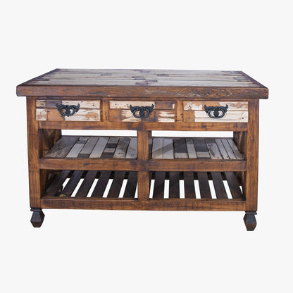 Buffalo Hill Distressed White Kitchen Island