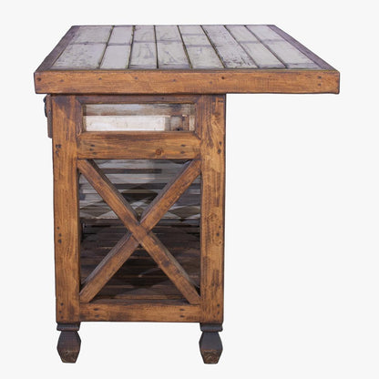 Buffalo Hill Distressed White Kitchen Island