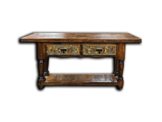 Devils River Canyon Console With Carved Drawers