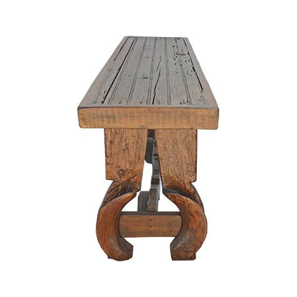 Walnut Ridge Yoke Base And Original Old Door Top Credenza / Console Table