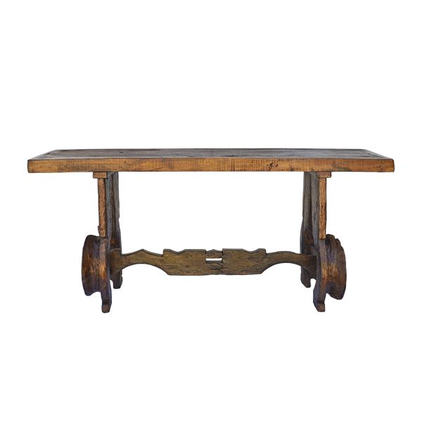 Walnut Ridge Yoke Base And Original Old Door Top Credenza / Console Table