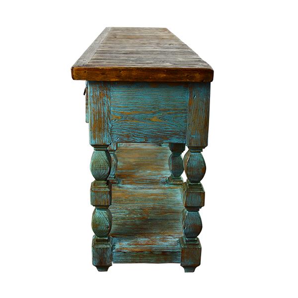 Wagon Hill Turquoise Painted Three Drawer Sofa Console