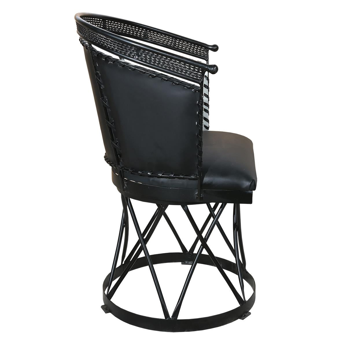 Black & White Cowhide Swivel Dining / Studio Chair (2-Pack)