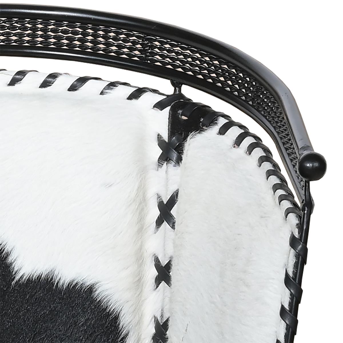 Black & White Cowhide Swivel Dining / Studio Chair (2-Pack)