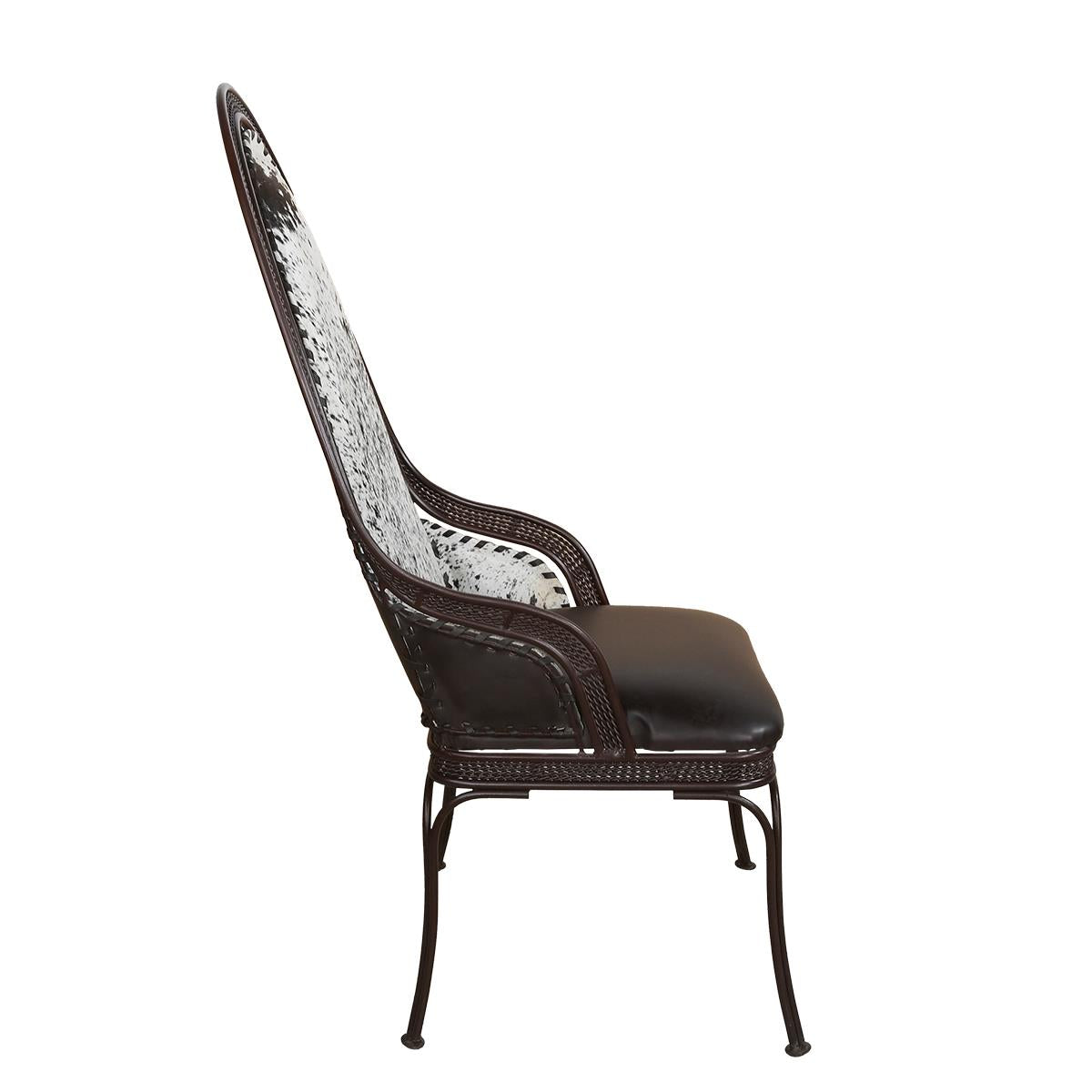 High Back Cowhide & Leather Dining Chair (2-Pack)