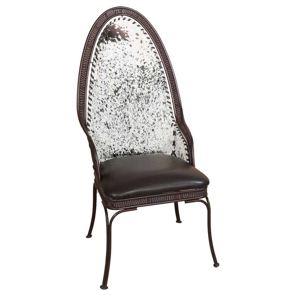 High Back Cowhide & Leather Dining Chair (2-Pack)