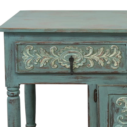 Deer Canyon Console In Gray Blue Wash Finish