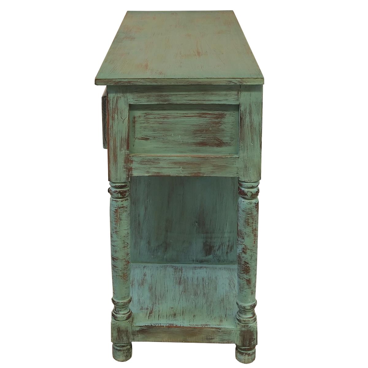 Deer Canyon Console In Gray Blue Wash Finish