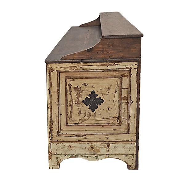 El Paso Cantina Bar – Antique White Distressed Wood with Iron Accents