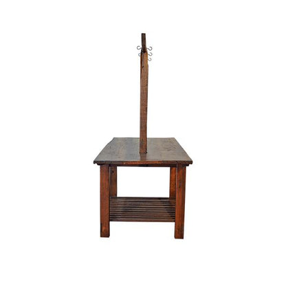 Mustang Canyon Dark Wood Kitchen Island With Hooks