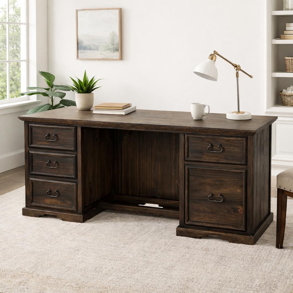 Desert Dusk Hand-Carved Executive Desk