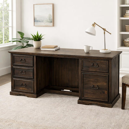 Desert Dusk Hand-Carved Executive Desk