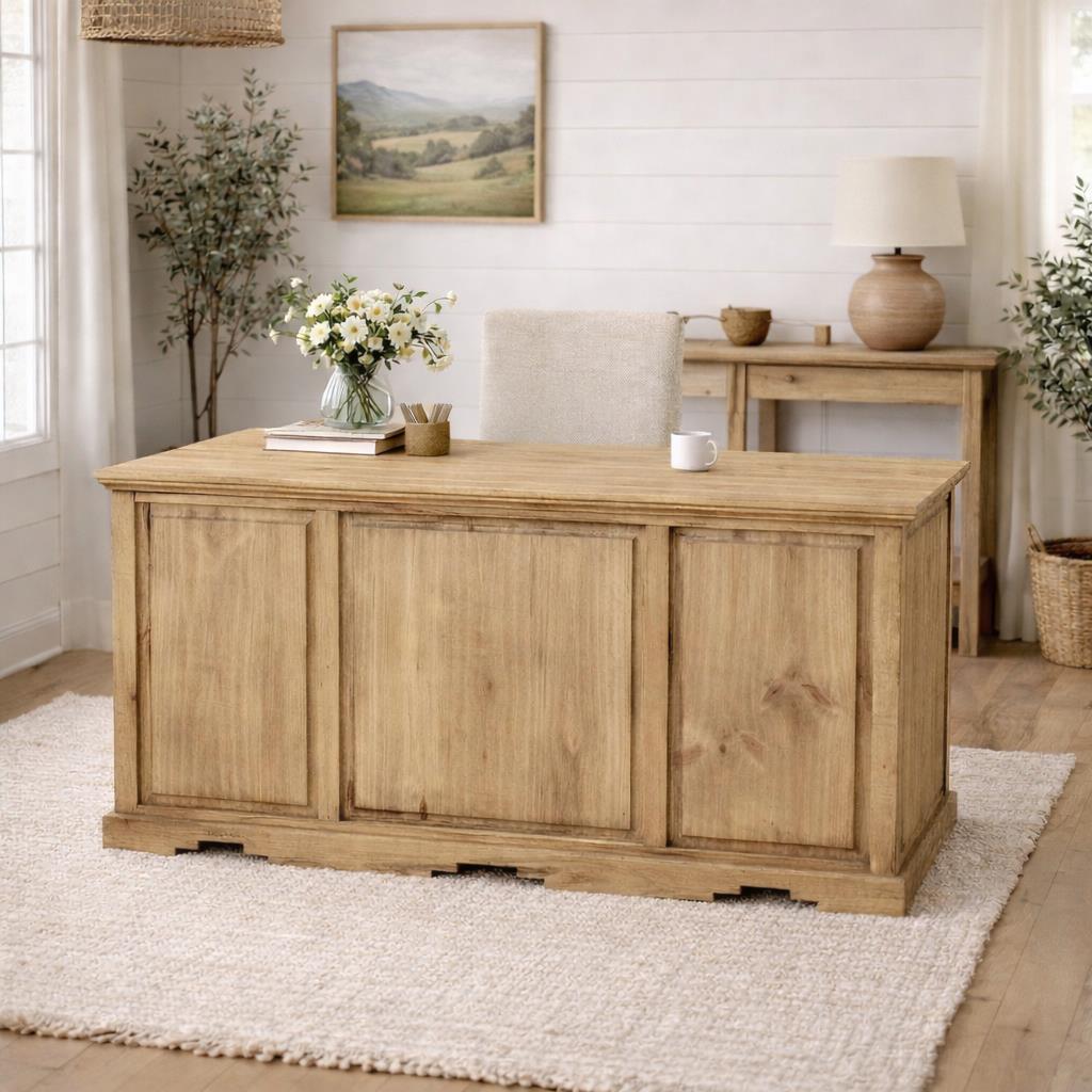 Desert Sand Hand-Carved Executive Desk