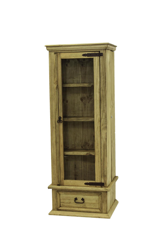Silver Spur II Gun Cabinet w/ Built-In Hidden Weapon Rack | Glass Display & Handcrafted Wood
