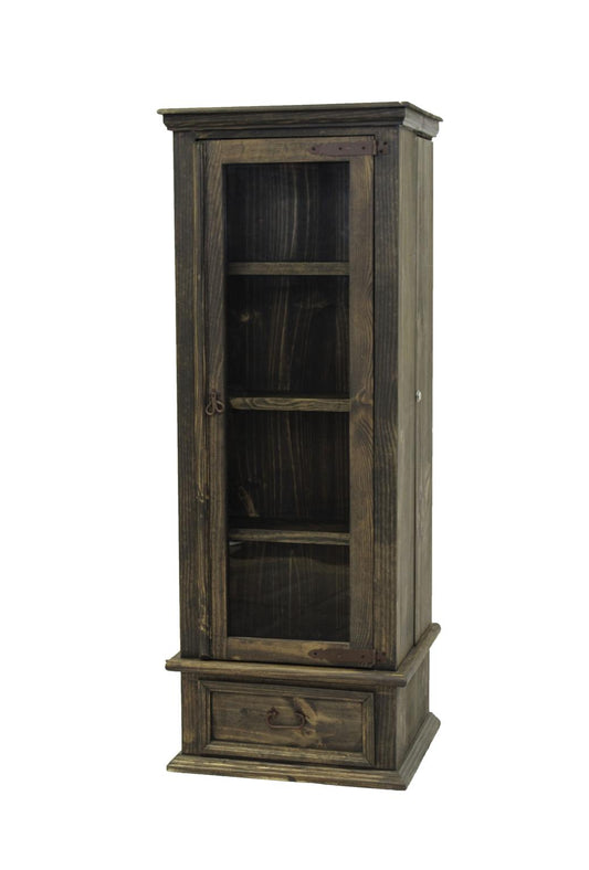 Silver Spur Gun Cabinet w/ Built-In Hidden Weapon Rack | Glass Display & Handcrafted Wood