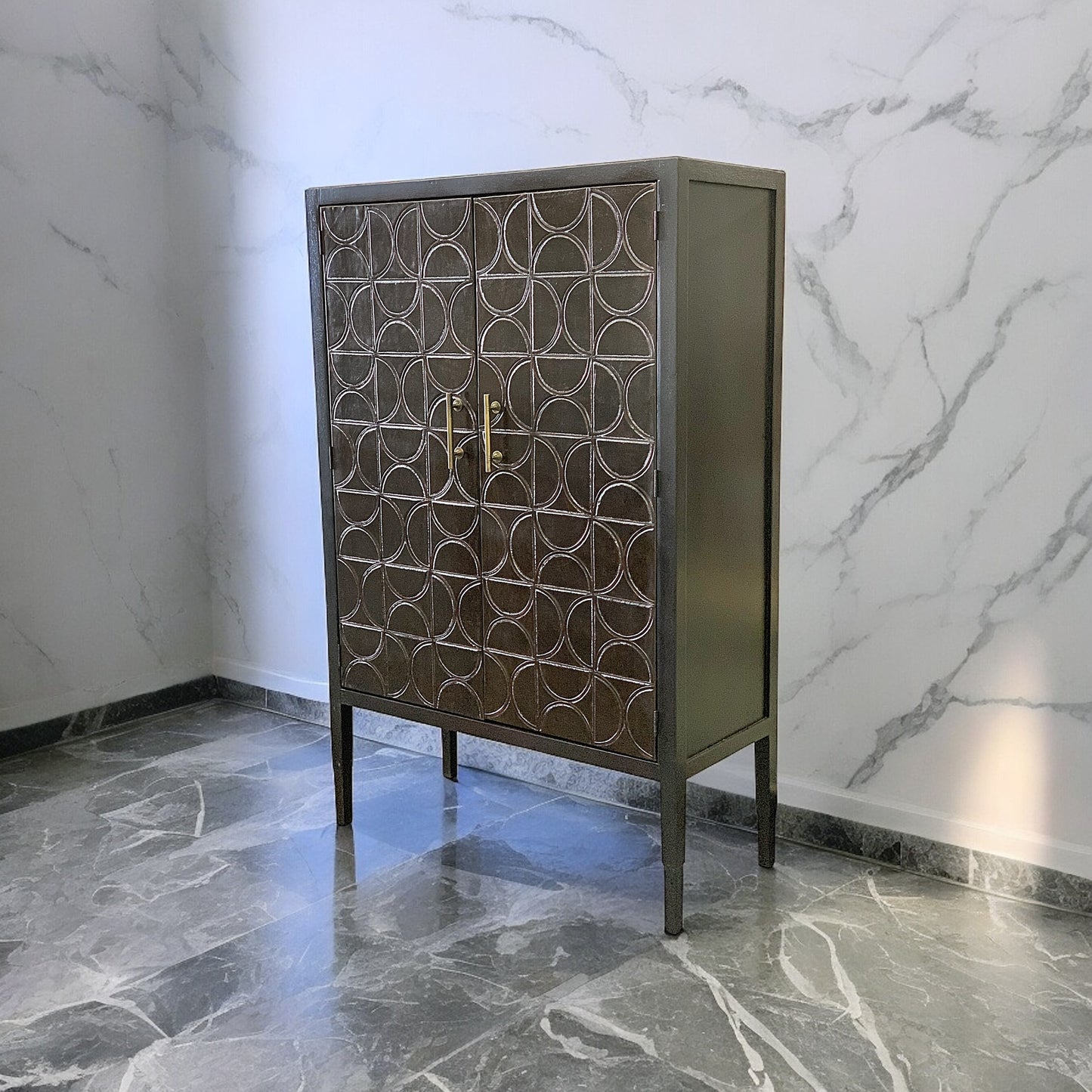 Saint-Anastaise Armoire, Wine Cabinet, Black, Includes Built-In Lattice Wine Rack