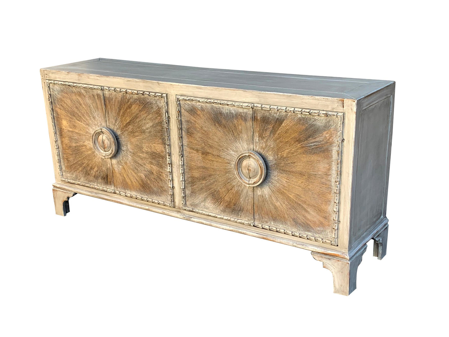 Chamerolles Ivory Handcrafted Dining Room Buffet Table In Antique Finish 19.5 x 78 x 36