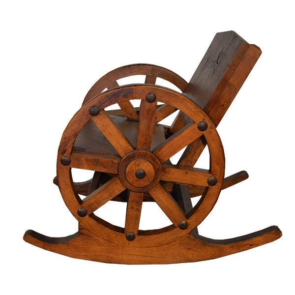 Frontier Wagon Wheel Rocking Chair (2 Pack)