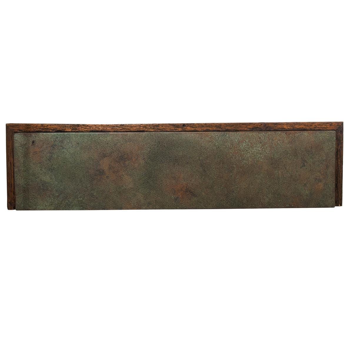 Fern Ridge Turquoise Copper & Hand-Carved Wood Console Table with Decorative Corbels - 72 x 18 x 44.5" H