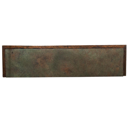 Fern Ridge Turquoise Copper & Hand-Carved Wood Console Table with Decorative Corbels - 72 x 18 x 44.5" H