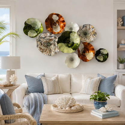 Wildflower Glass Wall Sculpture – 9-Piece Set