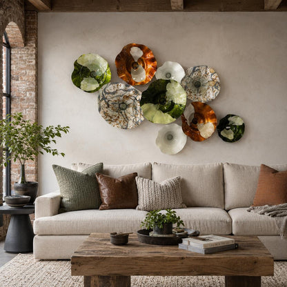 Wildflower Glass Wall Sculpture – 9-Piece Set
