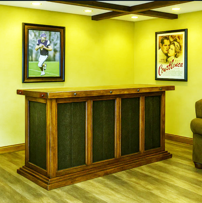 Rivertown Craftsman Bar – Rustic Wood Bar with Forged Iron Accents