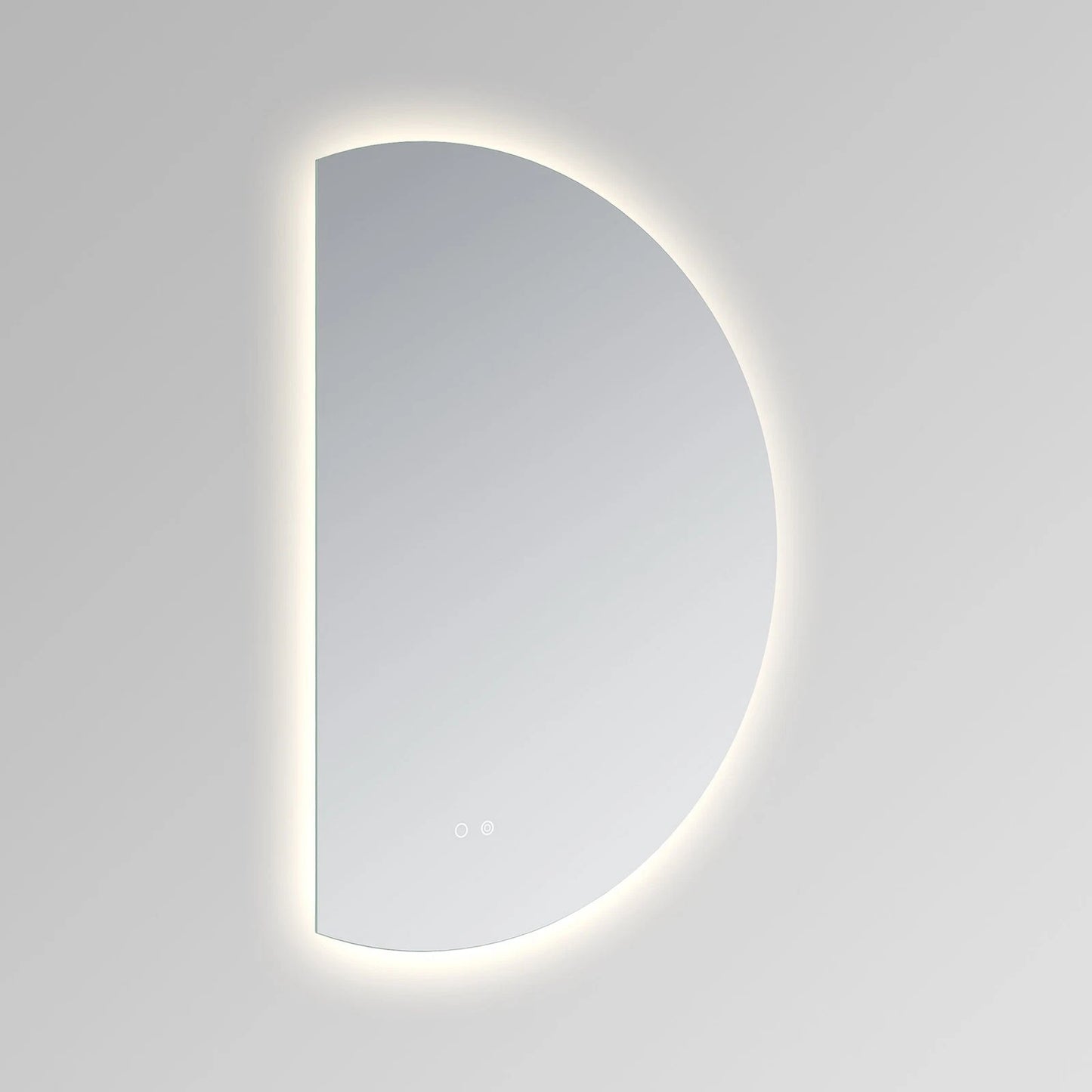 LUXOR HALF LED VANITY ROUND MIRROR - ADJUSTABLE TEMP. & BRIGHTNESS - 40 x 28