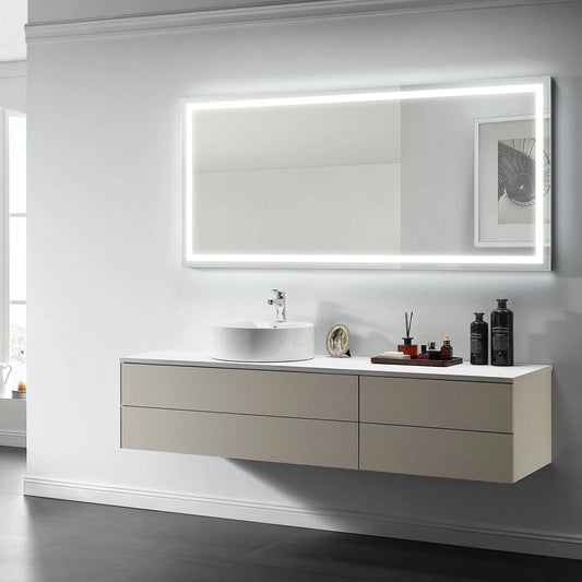 ZEPHYR LED LIGHTED BATHROOM VANITY RECTANGLE MIRROR - 70 x 32