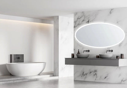 NEBULA OVAL LED LIGHTED BATHROOM VANITY OVAL MIRROR - 70 x 32