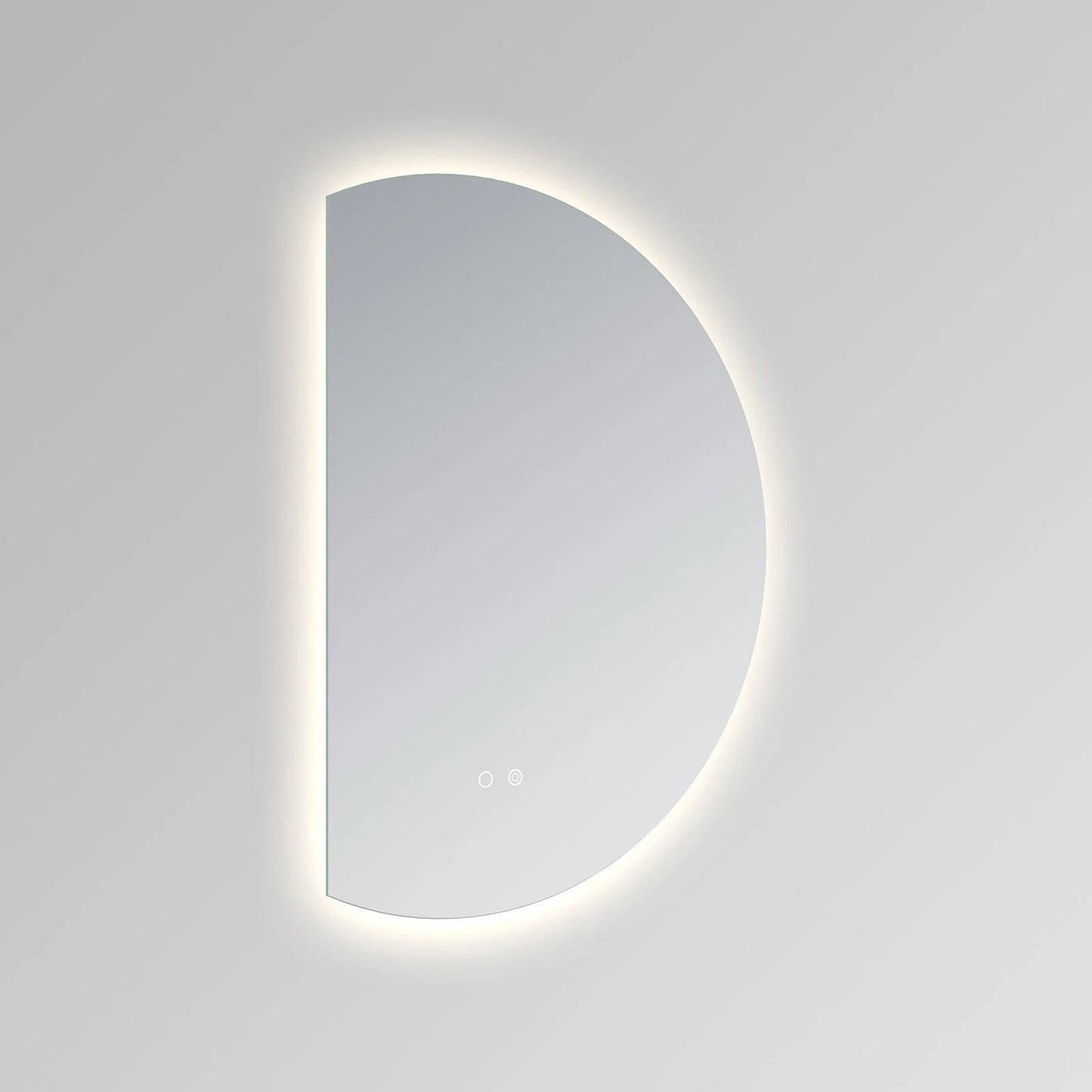 LUXOR HALF LED VANITY ROUND MIRROR - ADJUSTABLE TEMP. & BRIGHTNESS - 32 x 23